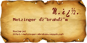 Metzinger Ábrahám névjegykártya